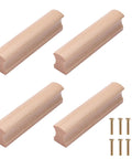 4 Pieces Wooden Drawer Handles And Cabinet Pulls In Beech Wood For Furniture Rectangle Beech Wood Hardware For Dresser And Wardrobe Cabinets 64mm Hole Spacing Easy Install Cupboard Pulls For Kitchen Bedroom Living Room