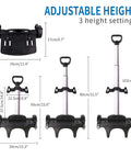 Foldable Backpack Trolley With Aluminum Alloy Frame showing adjustable height settings and six-wheel base for school bags and travel