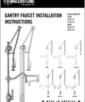 Gantry faucet installation instructions featuring Smooth Operator Gantry Pulldown Kitchen Faucet With A Slick 12 Inch Fully Articulated Spout.