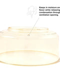 Power Dome Replacement Part For Primo Grill Oven, vented clear dome showing ventilation opening and moisture-locking feature