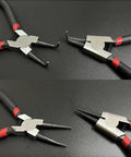 4 Piece Snap Ring Pliers Set Mini Internal And External Circlip Pliers With Straight And Bent Jaw, Spring Loaded C Clip Pliers