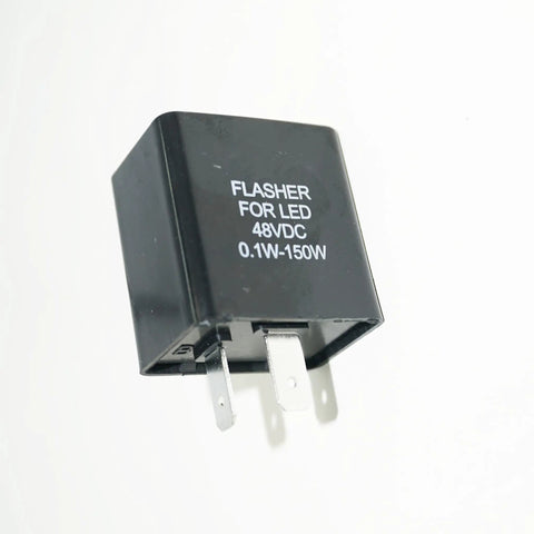 Slick Ride Ready 2 Pin LED Flasher Relay For Motorcycle And Scooter Turn Signal Blinker Switch 32V To 72V DC Plug And Play Setup Fits Any Bike Pair, black, compact relay.