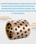 5 Pack Slick Brass Graphite Sleeve Bearings Oilless Self Lube Bushings For Heavy Duty Rig Sliding Parts 14Mm Bore 20Mm OD 50Mm Length showing brass bearing with graphite.