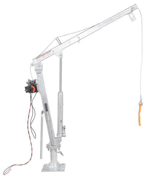 Professional Grade Heavy Duty Winch Operated Truck Jib Crane Built Solid Galvanized Steel Finish For Shop Floors side view