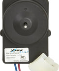 Genuine OEM Condenser Fan Replacement For Refrigerators 297279500 front view with label and connection wires visible.