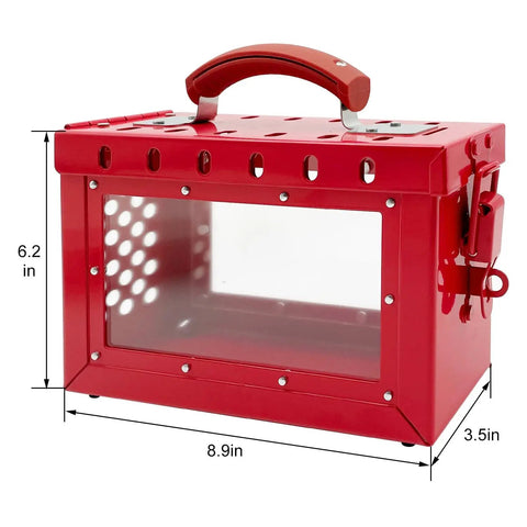 Lockout Tagout Box Kit With Five Loto Locks Portable Safety Station Built Tough Steel Box With Clear Acrylic Sides