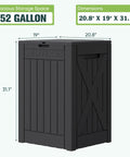 52 Gallon Outdoor Package Delivery Box With Lockable Lid Heavy Duty Double Wall Resin Construction, black, upright view