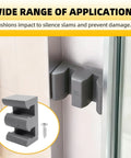 Heavy Duty Silicone Shower Door Bumpers 4 Pack, Slick Anti Collision Stops For Framed Glass Doors, Tough No Sweat Waterproof Bathroom Guards In Sleek Grey Vibe on sliding door.