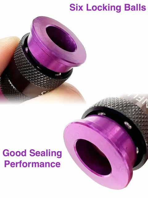 One Quarter Inch Polyurethane Air Hose Reinforced Lightweight Compressor Tubing Finish Safe And Slick Built Tough With Zero Drag For Auto Repair And Real Shop Grind Daily, showing purple end detail.