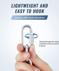Steel screw-pin shackle with threaded pin, zinc-plated finish, held by hand