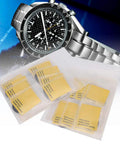 Pro Grade Rubber Watch Gasket Set For 16mm To 34mm Cases, 10 Sizes With 0.5mm And 0.6mm Thickness, displayed with a watch.