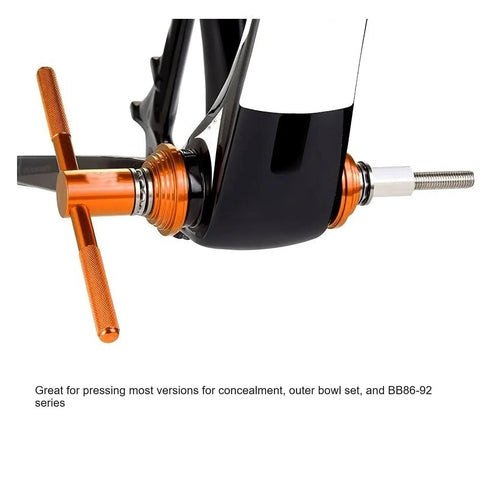 Bike Headset Press Tool Orange With 1 Thrust Bearing Aluminum Alloy Bicycle Bearing Press In Tool for Cup and Bracket Install