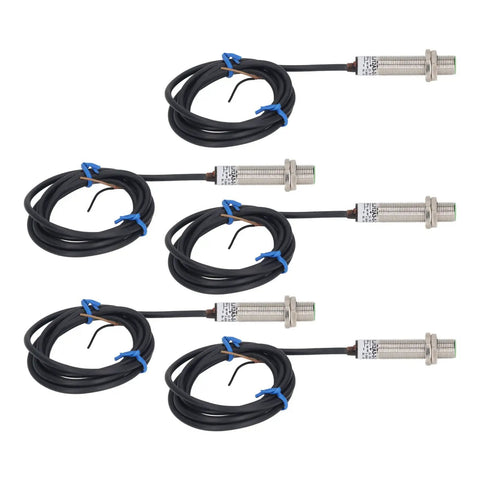 Five Pack M12 X1 Non Embedded Inductive Proximity Switches PNP IP65 6 To 30 V DC 2mm Detection Distance Approach Sensor For Industrial Automation