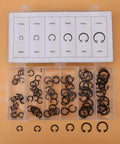 Circlip Retaining Ring Kit 100 Piece Set In 6 Sizes From 11mm To 21mm Snap Ring Assortment in a clear plastic box