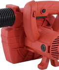 Pro Grade Beast 1600W Two In One Blower Vacuum Combo with black hose, red casing, for workshop cleanup and debris removal.