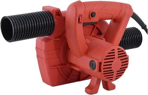 Pro Grade Beast 1600W Two In One Blower Vacuum Combo with black hose, red casing, for workshop cleanup and debris removal.