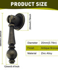 Vintage Cabinet Pulls 2 Pack Antique Bronze Pendant Handles 58x20mm for Cabinets Drawers Zinc Alloy with Dimensions Displayed