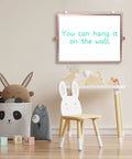 Rose Gold Magnetic Desktop Dry Erase Whiteboard Double Sided With Stand 16 By 12 Inches in child's room with toys