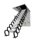 Electric Retractable Attic Ladder Ceiling Mount Pull Down Stairway Smart Remote Control Heavy Duty Alloy Wide Non Slip Steps