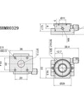 Technical drawing of Manual Rotary Stage For Optical Mounts, Micro Precision Rotation, 360 Degree Platform BHMR0329 dimensions