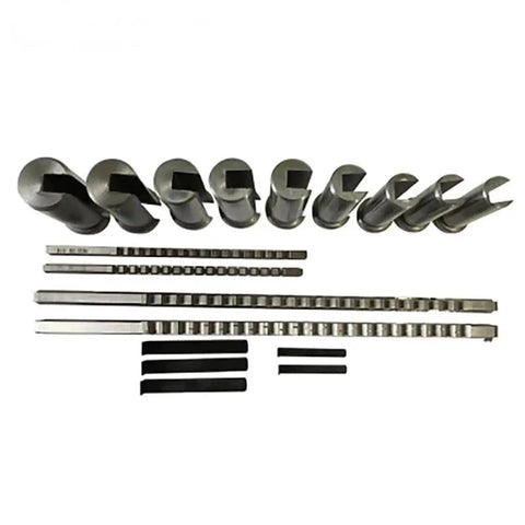 Keyway Broach Set 18 Piece HSS Keyway Cutting Tools For CNC Milling Includes 4mm 5mm 6mm 8mm Cutters And 12 To 28 Bushings