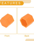 Front and back view of 20 Pcs Wheel Lug Nut Caps And Dust Covers Silicone Orange 2.2x17x20mm Protective Screw Caps for Rims and Tire Nuts