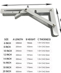 Rock Solid White Folding Shelf Brackets Built Like A Truck Wall Mounted Supports For Tables And Workbenches Saves Real Estate Heavy Duty Steel product with size details.