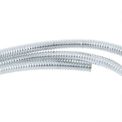Rad 72 Inch Chrome Wire Loom Durable Corrugated Polypropylene Tubing for protecting electrical wiring.