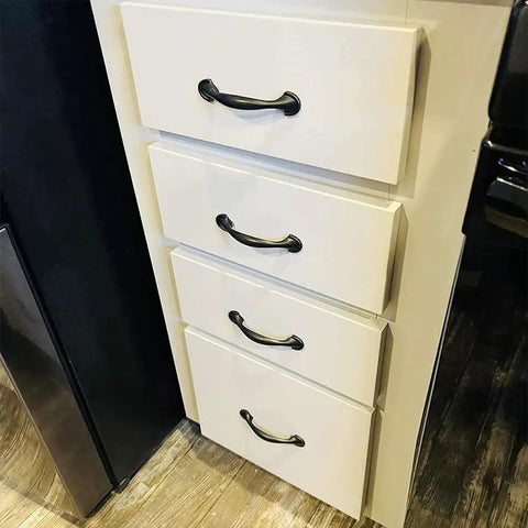 Cabinet with Sleek Matte Black Cabinet Pulls 30 Pack, 3 Inch Hole Centers, 4.57 Inch Length Bar Style Handles for Kitchen Cabinets