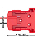 18V Battery Conversion Adapter For Electric Toy Cars With 12AWG Wiring Harness And Three 40A Fuses High Power, red base dimensions shown