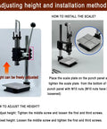 Leather Hole Puncher Kit Hand Punching Machine Manual Press with drill chuck and adjustable height installation guide.