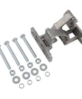 CYRENT stainless steel invisible door hinge for heavy fire doors with mounting screws and washers, front view