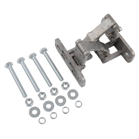 CYRENT stainless steel invisible door hinge for heavy fire doors with mounting screws and washers, front view
