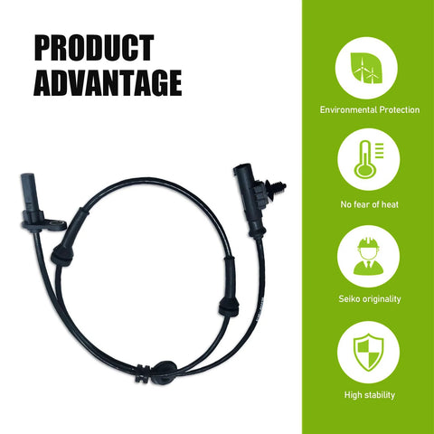 Ferianl ABS wheel speed sensor with black wiring harness, front view for Heyue models.