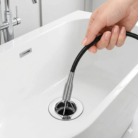 Extra Long 35 Inch Flexible Drain Clog Remover With 4 Prong Grabber Claw Hair Catcher, Heavy Duty Spring Reacher For Kitchen Sink And Bathroom Tub, Reaches Deep Pipes To Grab Hair Debris And Dropped Items