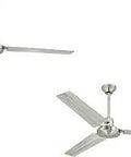 Industrial 56 Inch Indoor Ceiling Fan With Three Blades In Brushed Nickel For Garages And Living Spaces Garage Ready Heavy Duty Airflow