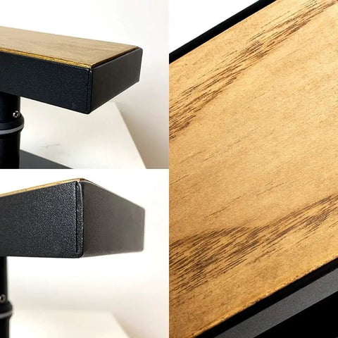 Close-up of matte black glass door handle set featuring aluminum alloy and solid wood for smooth push pull action.