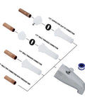 Replacement Tub Spout With Diverter Chrome 5 Inch For 1/2 Inch Or 3/4 Inch IPS Connections, Rear Pull Up Diverter Kit