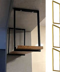 Rock Solid Metal Shelf Brackets, 12 By 20 Inch Ceiling Mount support rail with wooden shelf installed in modern kitchen.