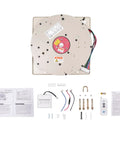 Heavy Duty Electric Chandelier Hoist 330 Lbs Motorized Ceiling Lift remote control and installation parts on a white background.