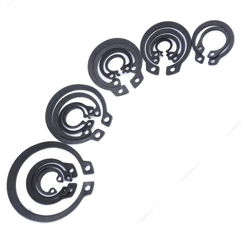 225Pcs 18 Sizes Alloy Steel Circlip Snap Ring External Retaining Clamps Ring Washer Assortment Kit 6 To 32mm Black Built Tough Rust Resistant