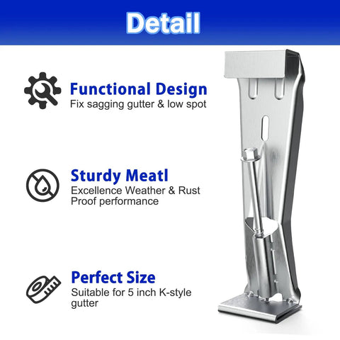 Close-up of 5 Inch Quick Screw Gutter Hangers 100 Pack Gutter Support Brackets Hidden Gutter Hanger With Screws
