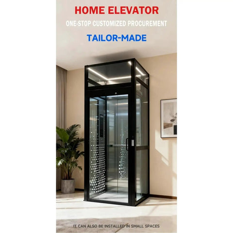Hassle Free Residential Home Elevator No Pit Or Machine Room For Existing Homes Super Compact design with glass cab.