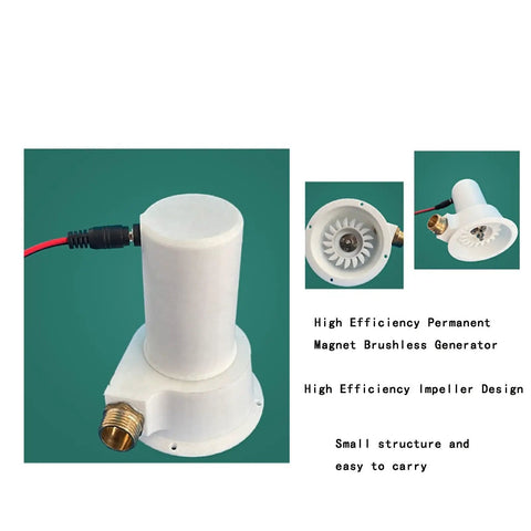 Portable 50W Micro Hydro Generator For Off Grid Power 1 To 60V Brushless Turbine with permanent magnet design