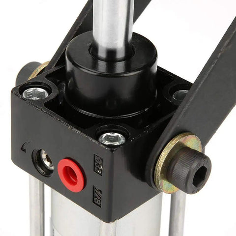 Close-up of a 300mm Pneumatic Hold Down Clamp for Welding and Fixtures, showing the heavy-duty cylinder and air control component.