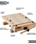 Rock Solid Portable Workbench Vise Top Heavy Duty Shop Station For Woodworking And Mechanical Repair Projects Compact adjustable beech top with bench dogs.