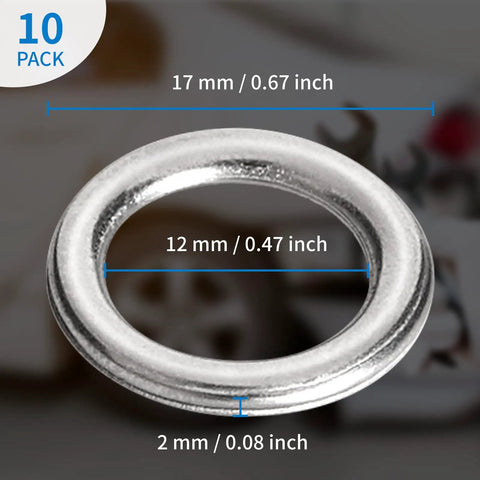 M12 Transmission Drain Plug Gasket Kit Fits Toyota 4Runner And Lexus GX460 IS250 IS300 IS350 SC300 SC400 Part 3517830010 10 Pack
