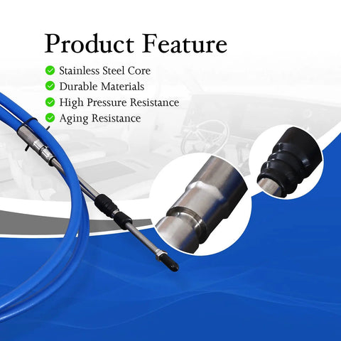 33C Boat Control Cable Throttle And Shift Remote For Yamaha Outboard Motors Marine Steering System 14 Ft Two Pack Blue Pro Grade Heavy Duty Cable For Smooth Shifts And Precise Steering On High Speed Watercraft