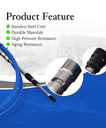 33C Boat Throttle Shift Cable for Outboard Engines, 18 Foot Length, 1 Piece, Heavy Duty Marine Control Cable for Smooth Shifts, Built Tough for Inboard and Stern Drive Performance, High Quality Boat Rigging Part. Stainless steel core cable close-up