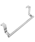 Over Cabinet Towel Bar With Hooks For Bathroom And Kitchen Brushed Stainless Steel No Install Needed 9 Inch Length